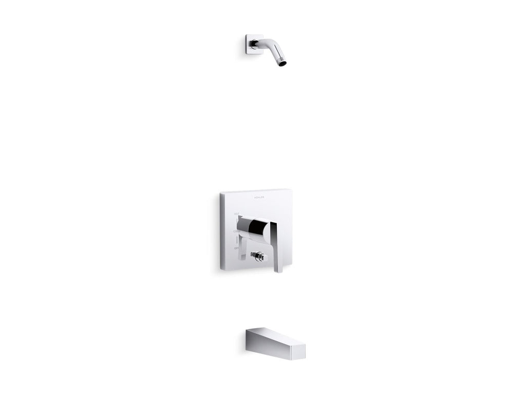 KOHLER K-T99763-4L-BL Honesty Rite-Temp Bath And Shower Trim Kit With Push-Button Diverter, Without Showerhead - Matte Black