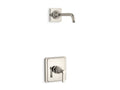 KOHLER K-TLS13134-4A-SN Pinstripe Pure Rite-Temp Shower Trim Kit With Lever Handle, Without Showerhead - Vibrant Polished Nickel