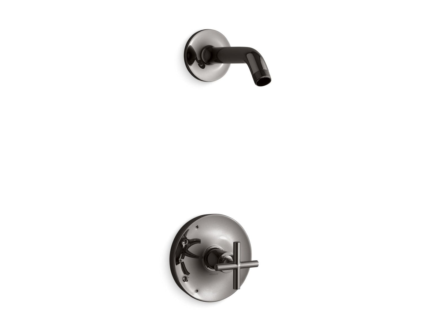 KOHLER K-TLS14422-3-TT Purist Rite-Temp Shower Trim Kit With Cross Handle, Without Showerhead In Vibrant Titanium