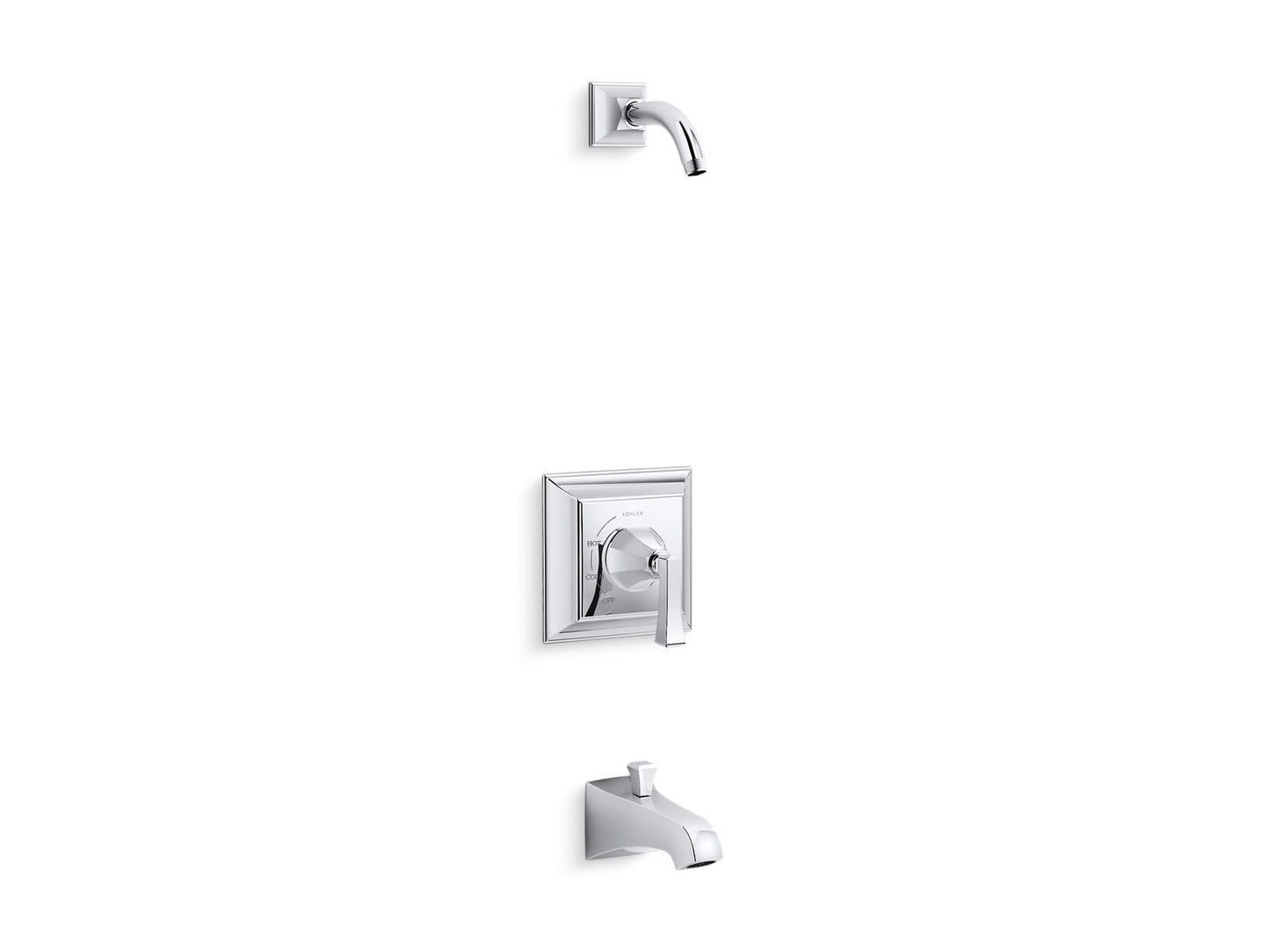 KOHLER K-TLS461-4V-CP Memoirs Stately Rite-Temp Bath And Shower Trim Kit, Without Showerhead In Polished Chrome