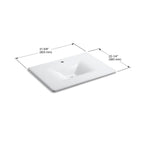 KOHLER K-3049-1-FT Iron/Impressions 31" Enameled Cast Iron Vanity Top With Integrated Rectangular Sink - Basalt