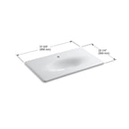 KOHLER K-3051-1-7 Iron/Impressions 37" Enameled Cast Iron Vanity Top With Integrated Oval Sink - Black Black