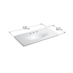 KOHLER K-3052-8-NY Iron/Impressions 43" Enameled Cast Iron Vanity Top With Integrated Oval Sink - Dune