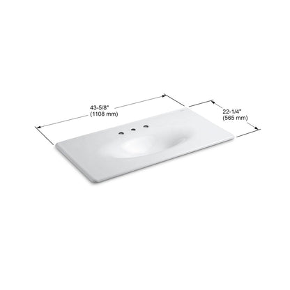 KOHLER K-3052-8-PLM Iron/Impressions 43" Enameled cast iron vanity top with integrated oval sink - Black Plum