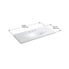 KOHLER K-3053-8-DGB Iron/Impressions 49" Enameled Cast Iron Vanity Top With Integrated Oval Sink - Indigo Blue