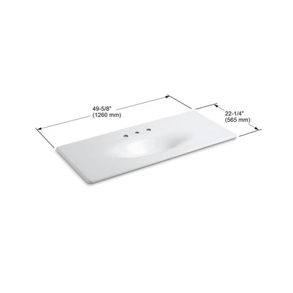KOHLER K-3053-8-GRL Iron/Impressions 49" Enameled cast iron vanity top with integrated oval sink - Lavender Grey