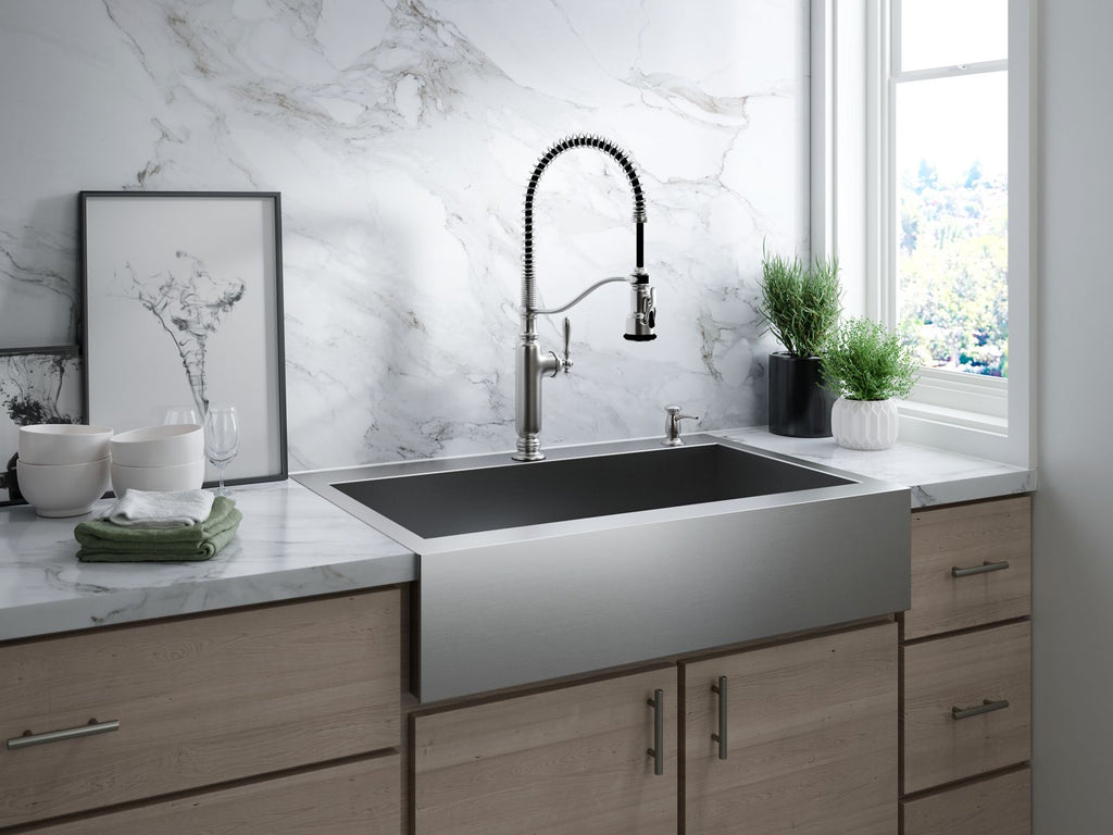 KOHLER K-77515-CP Tournant Semi-Professional Kitchen Sink Faucet With Three-Function Sprayhead - Polished Chrome