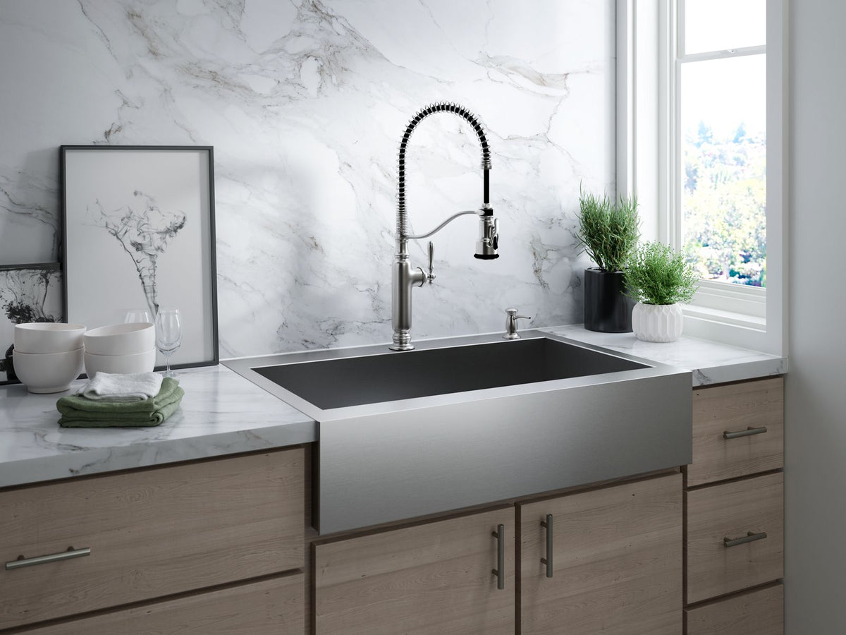 KOHLER K-77515-CP Tournant Semi-Professional Kitchen Sink Faucet With Three-Function Sprayhead - Polished Chrome