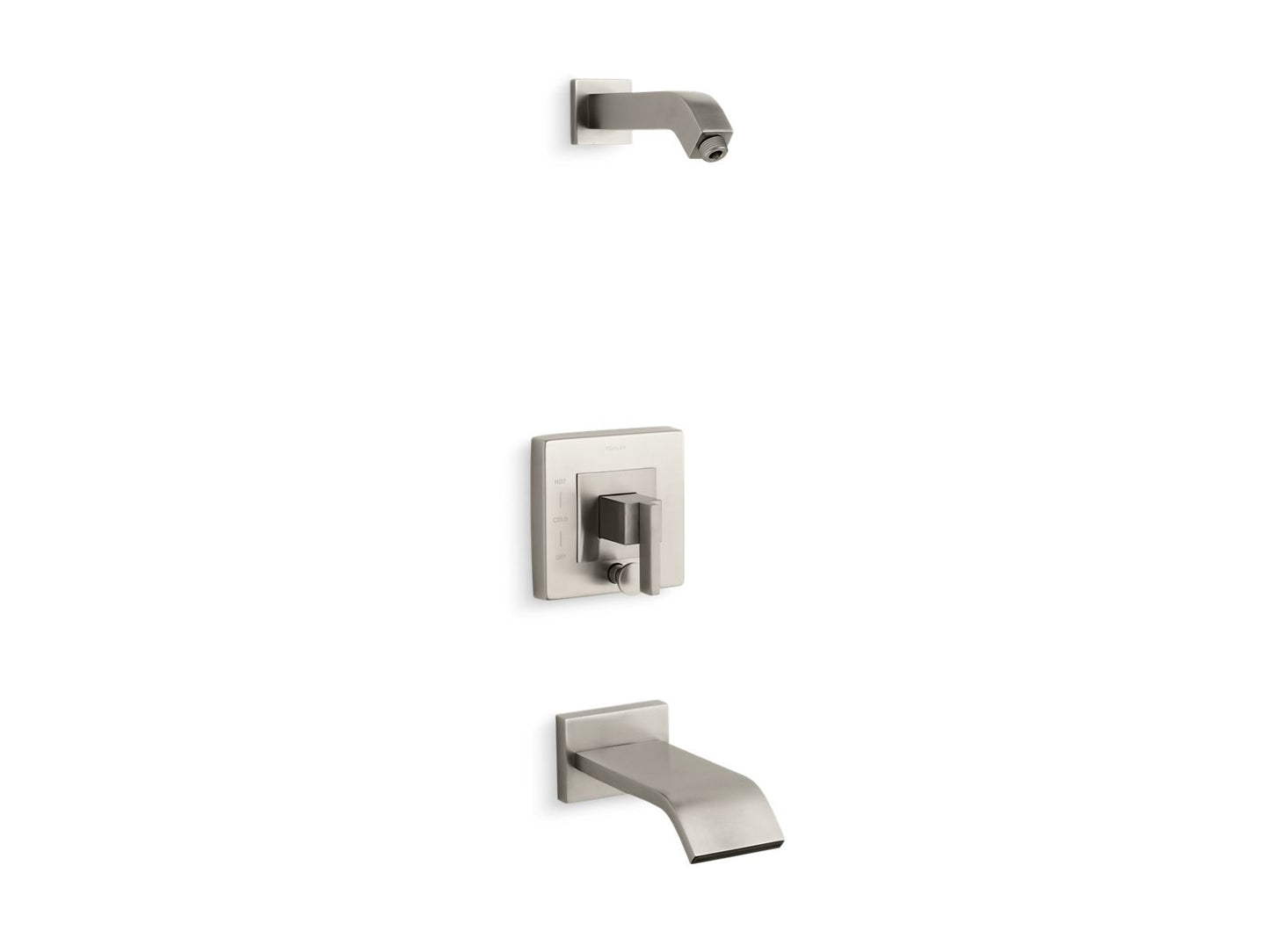 KOHLER K-T14664-4L-BN Loure Rite-Temp Bath And Shower Trim Kit With Push-Button Diverter, Without Showerhead In Vibrant Brushed Nickel