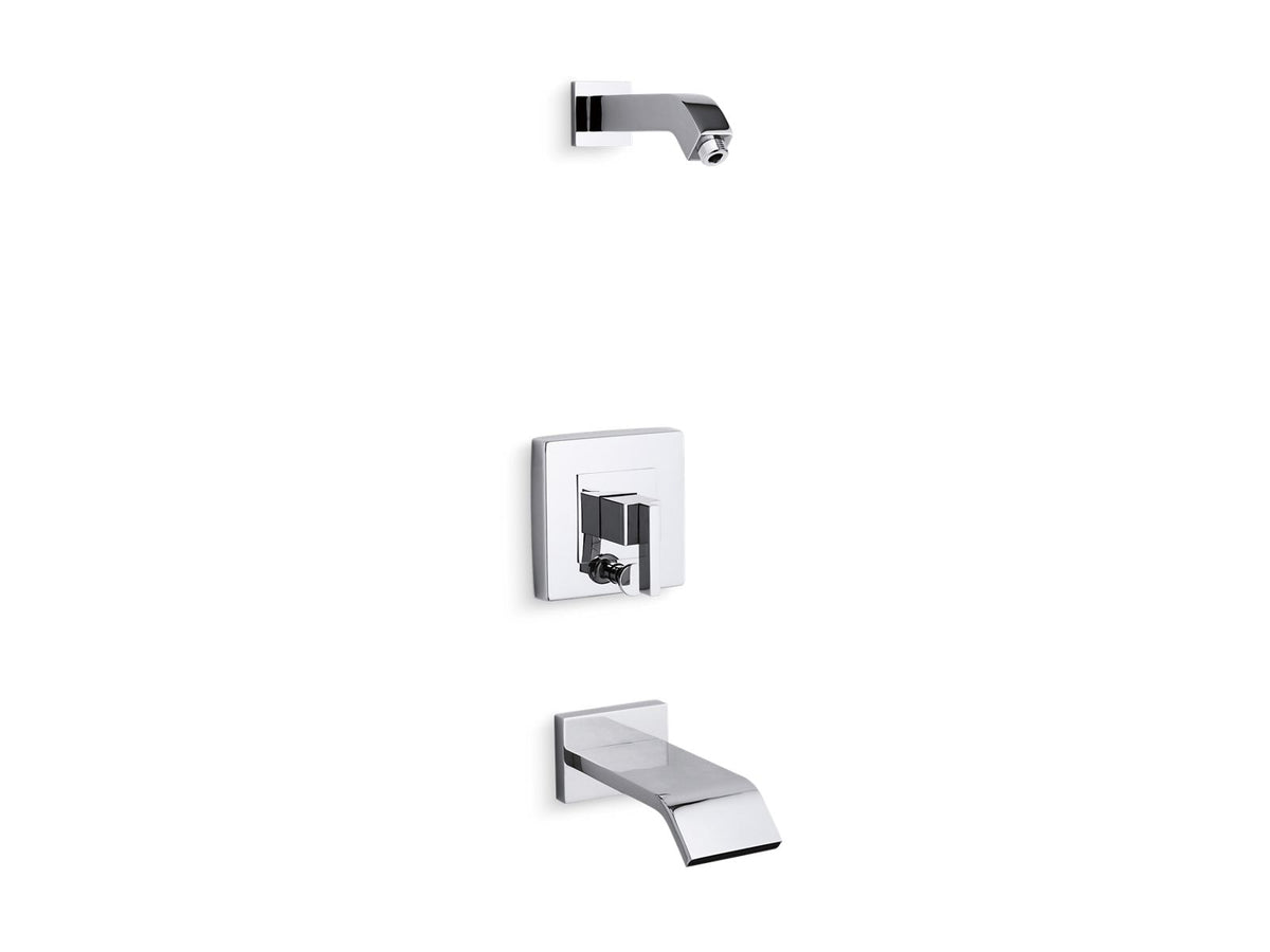 KOHLER K-T14664-4L-CP Loure Rite-Temp Bath And Shower Trim Kit With Push-Button Diverter, Without Showerhead - Polished Chrome