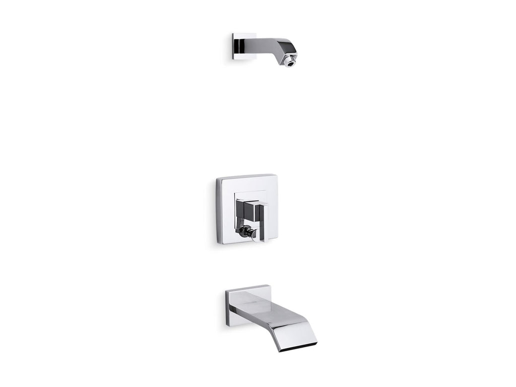 KOHLER K-T14664-4L-SN Loure Rite-Temp Bath And Shower Trim Kit With Push-Button Diverter, Without Showerhead - Vibrant Polished Nickel