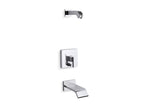 KOHLER K-T14664-4L-SN Loure Rite-Temp Bath And Shower Trim Kit With Push-Button Diverter, Without Showerhead - Vibrant Polished Nickel