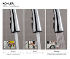 KOHLER K-596-VS Simplice Pull-Down Kitchen Sink Faucet With Three-Function Sprayhead - Vibrant Stainless