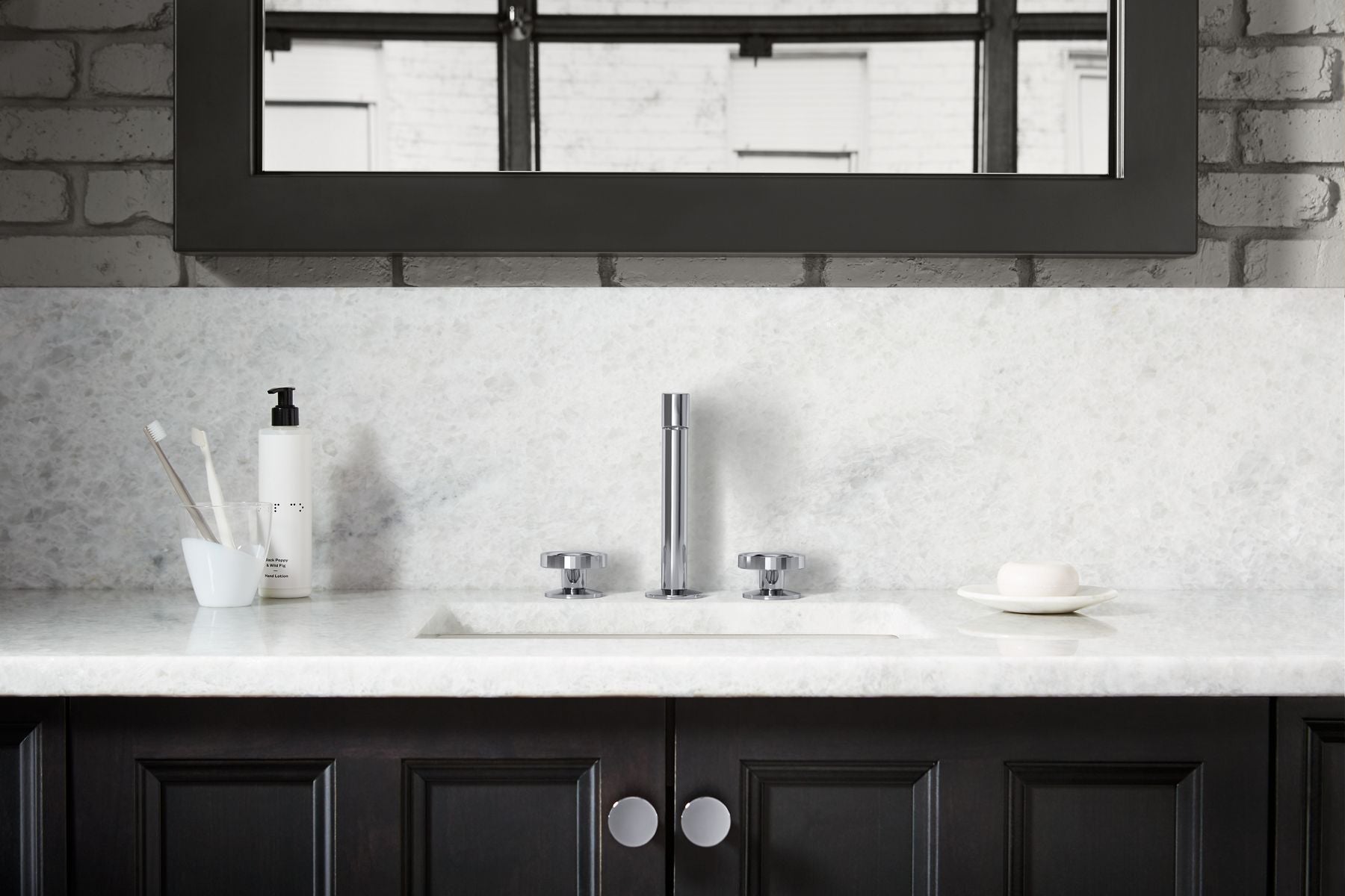 KOHLER K-77969-BL Components Bathroom Sink Faucet Spout With Row Design, 1.2 Gpm - Matte Black