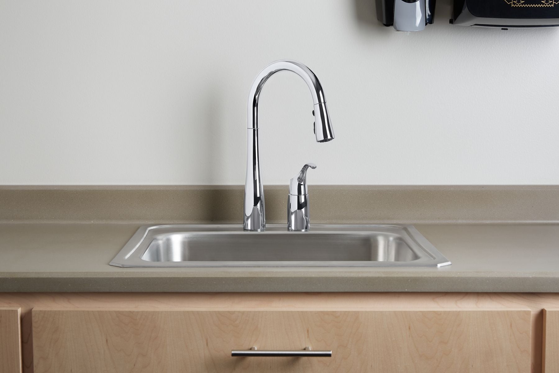 KOHLER K-647-BL Simplice Pull-Down Kitchen Sink Faucet With Three-Function Sprayhead - Matte Black