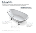 KOHLER K-100-0 Birthday Bath 72" X 37-1/2" Freestanding Bath - White