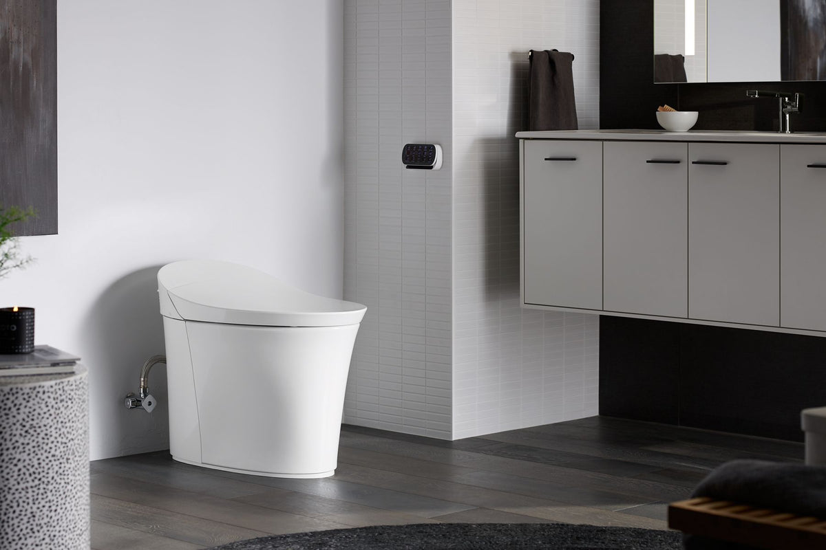 KOHLER K-5401-PA-0 Veil One-Piece Compact Elongated Smart Toilet, Dual-Flush - White