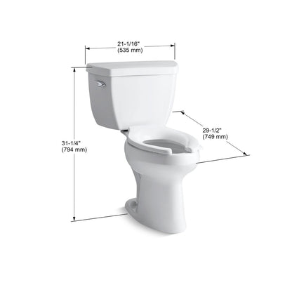 KOHLER K-3493-96 Highline Classic Two-piece elongated toilet, 1.6 gpf - Biscuit