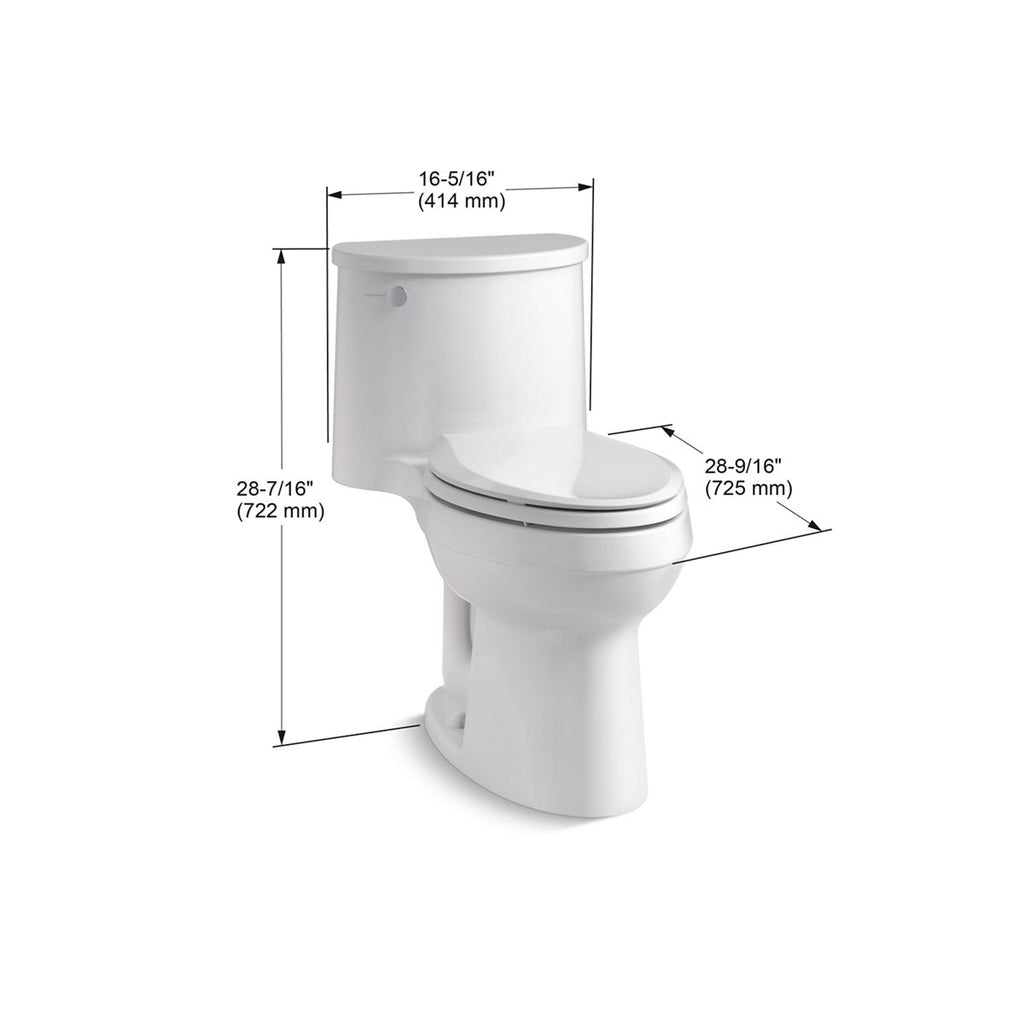 KOHLER K-3946-96 Adair One-Piece Elongated Toilet, 1.28 Gpf - Biscuit