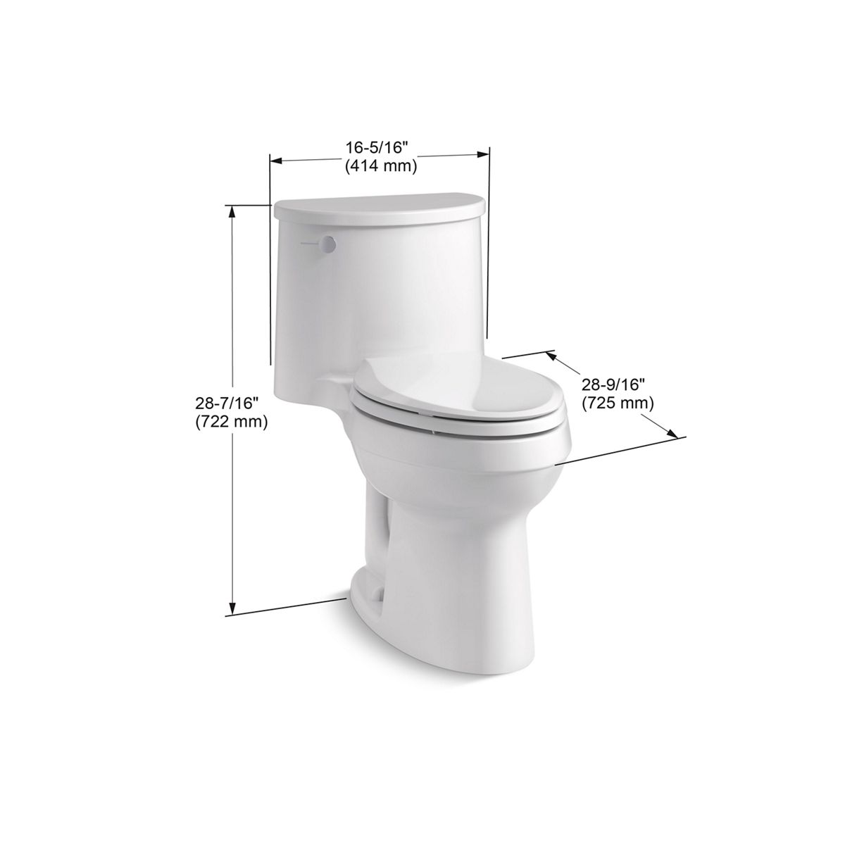 KOHLER K-3946-96 Adair One-Piece Elongated Toilet, 1.28 Gpf - Biscuit