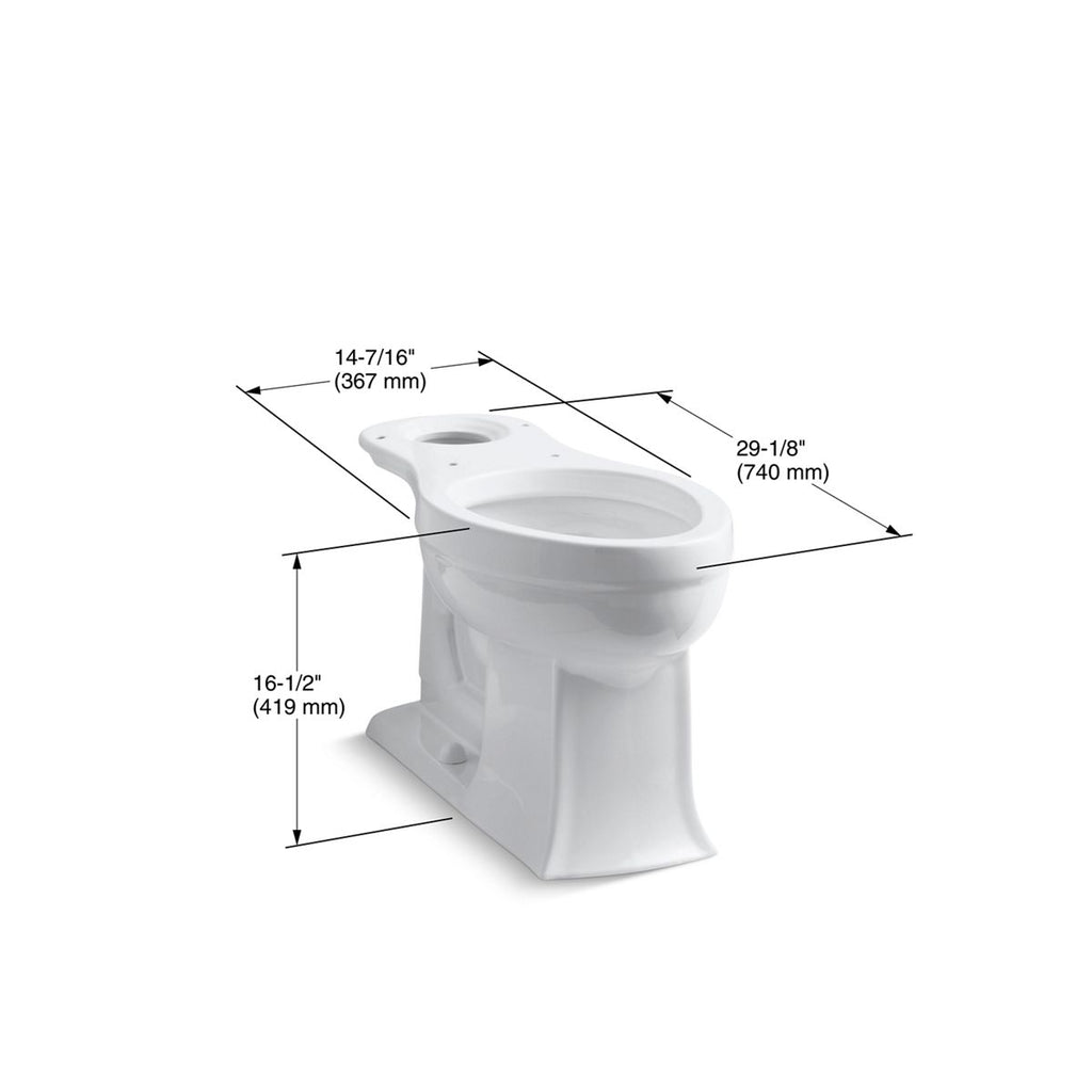 KOHLER K-4356-7 Archer Elongated Toilet Bowl - Black Black