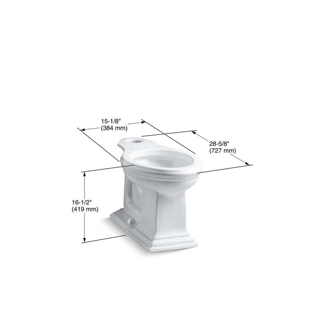 KOHLER K-4380-0 Memoirs Elongated Toilet Bowl - White