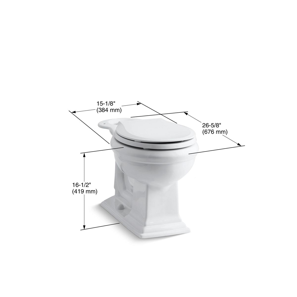 KOHLER K-4387-7 Memoirs Round-Front Bowl With Exposed Trapway - Black Black
