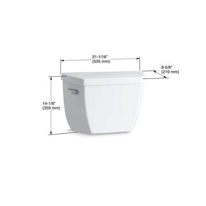KOHLER K-4645-0 Highline Classic Toilet Tank, 1.6 Gpf - White