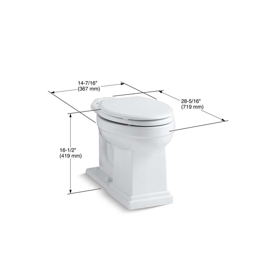 KOHLER K-4799-0 Tresham Elongated Toilet Bowl - White