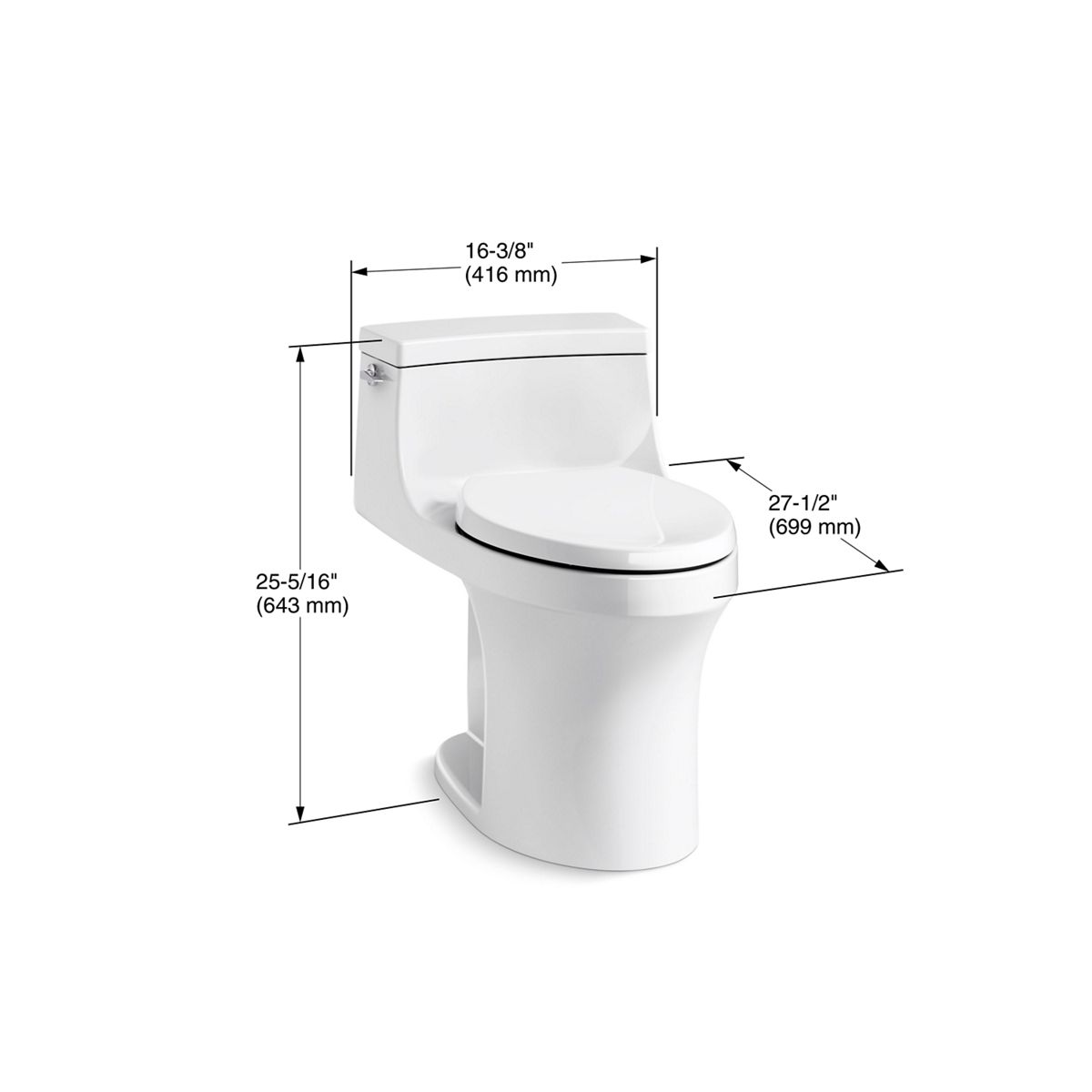KOHLER K-5172-42 San Souci One-Piece Compact Elongated Toilet With Concealed Trapway, 1.28 Gpf - Aspen Green