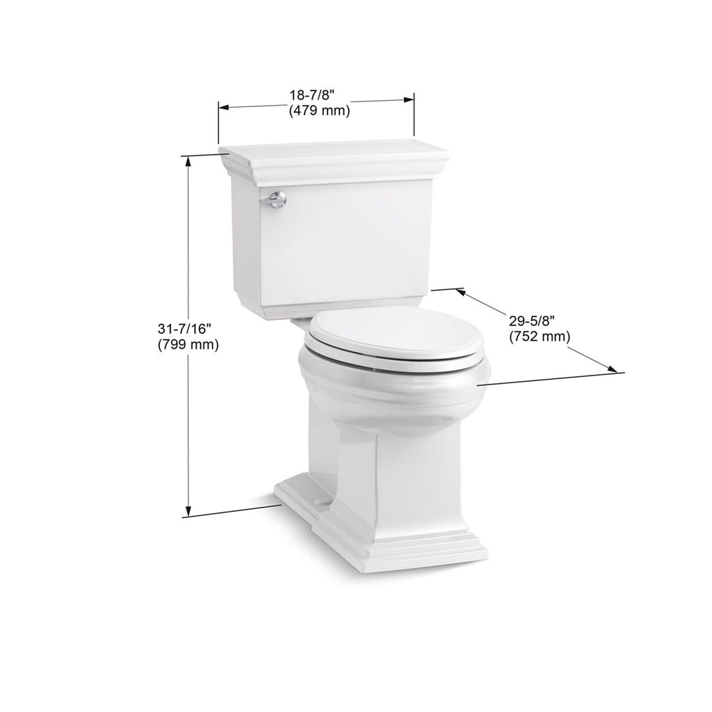 KOHLER K-6669-7 Memoirs Stately Two-Piece Elongated Toilet With Concealed Trapway, 1.28 Gpf - Black Black