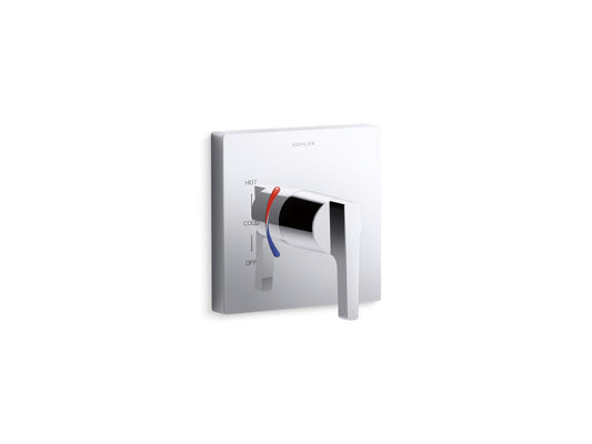 KOHLER K-TS99761-X4-CP Honesty Rite-Temp Valve Trim With Red/Blue Indexing In Polished Chrome