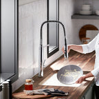 KOHLER K-24982-VS Purist Semi-Professional Kitchen Sink Faucet With Three-Function Sprayhead - Vibrant Stainless