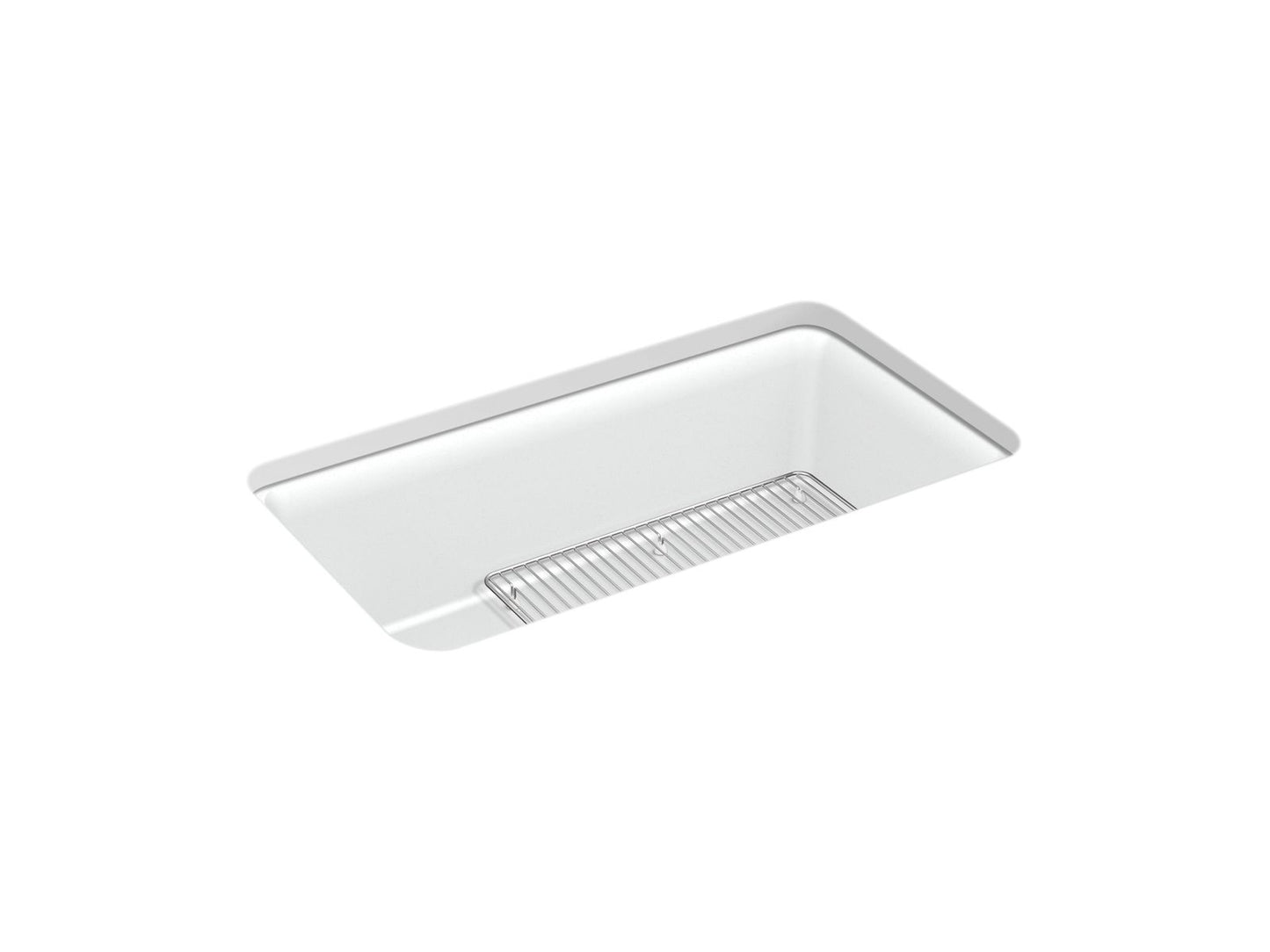 KOHLER K-8206-CM6 Cairn 33-1/2" Undermount Single-Bowl Kitchen Sink In Matte White