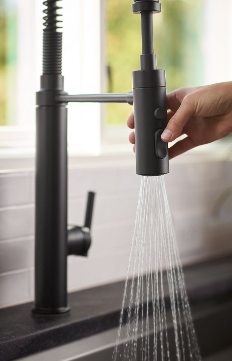 KOHLER K-24982-VS Purist Semi-Professional Kitchen Sink Faucet With Three-Function Sprayhead - Vibrant Stainless