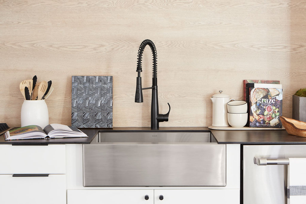 KOHLER K-22033-VS Simplice Semi-Professional Kitchen Sink Faucet With Three-Function Sprayhead - Vibrant Stainless
