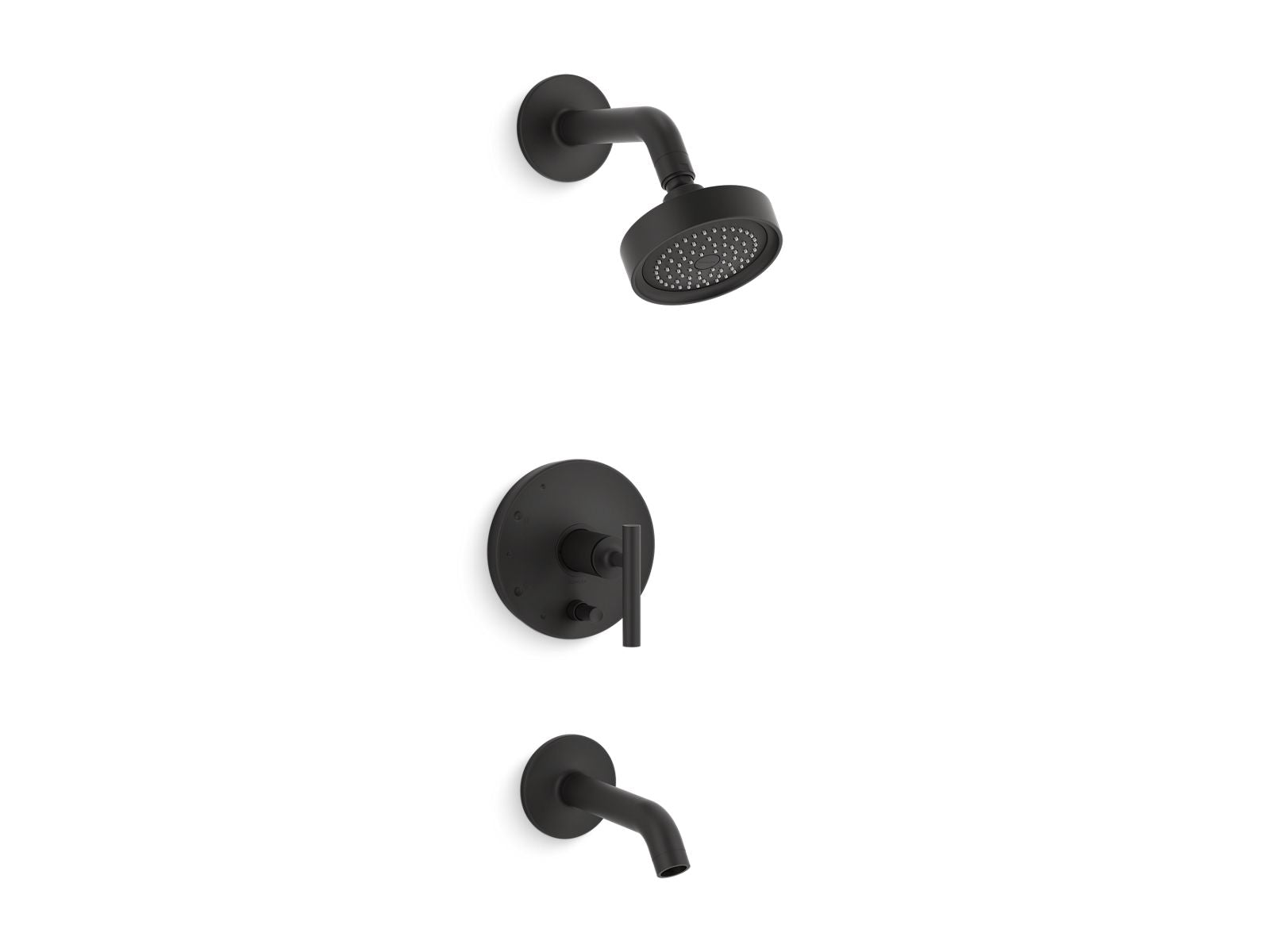 KOHLER K-T14420-4-BL Purist Rite-Temp Bath And Shower Trim Kit With Push-Button Diverter And Lever Handle, 2.5 Gpm - Matte Black