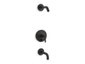 KOHLER K-T14421-4L-BL Purist Rite-Temp Bath And Shower Trim Kit With Push-Button Diverter And Lever Handle, Without Showerhead - Matte Black