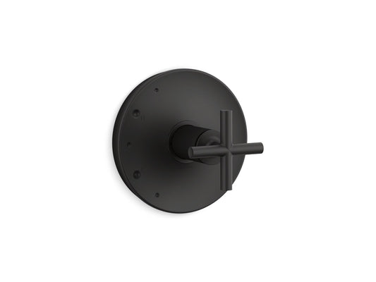 KOHLER K-TS14423-3-BL Purist Rite-Temp Valve Trim With Cross Handle In Matte Black