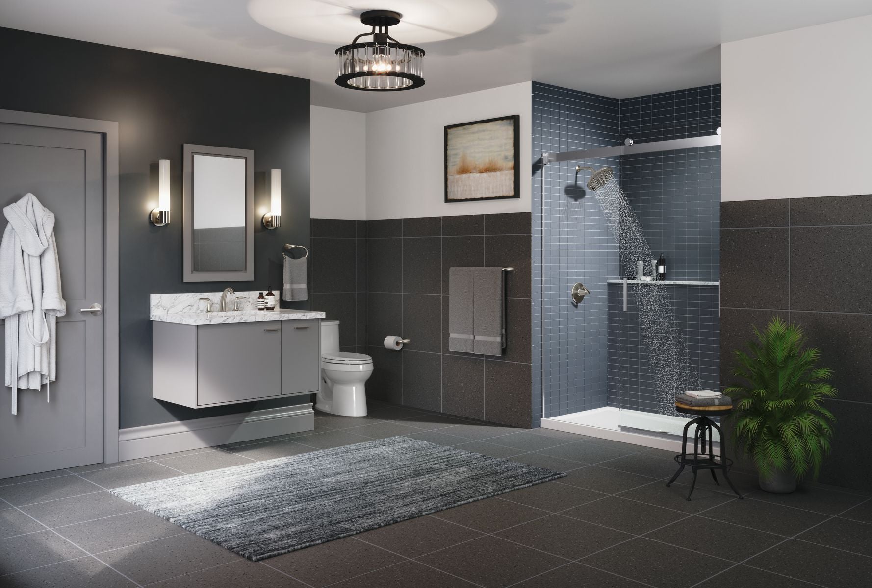 KOHLER K-32375-SC01-BLL Purist One-Light Sconce - Matte Black