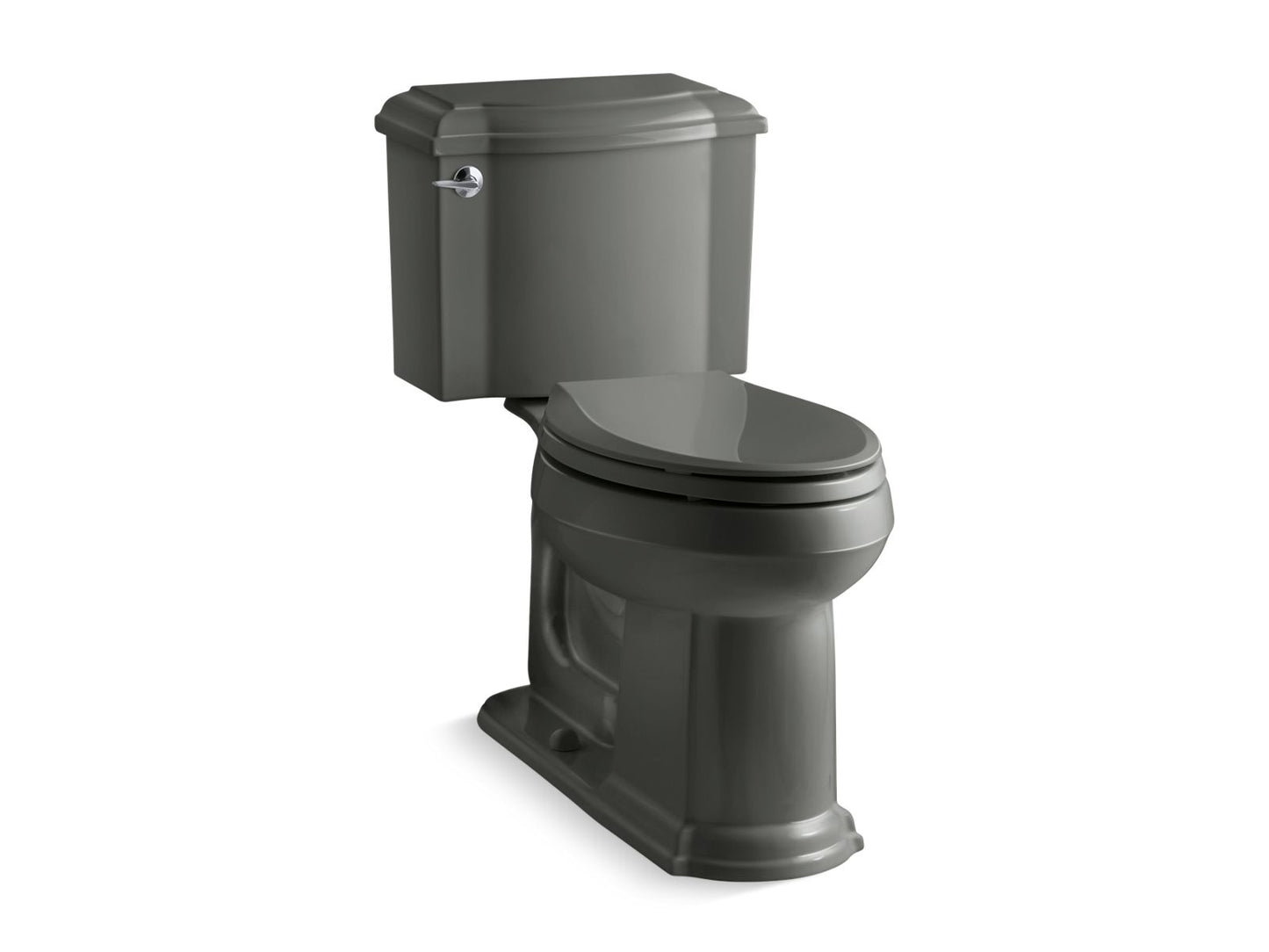 KOHLER K-3837-58 Devonshire Two-Piece Elongated Toilet, 1.28 Gpf In Thunder Grey