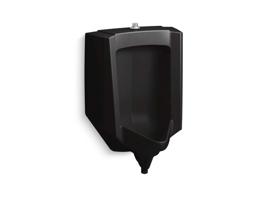 KOHLER K-25048-ET-7 Stanwell Blow-Out Half-Stall 0.5–1.0 Gpf Urinal, Top Spud - Black Black