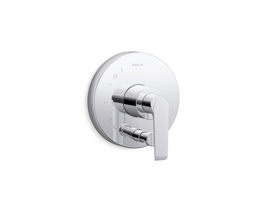 KOHLER K-T97019-4-CP Avid Rite-Temp valve trim with push-button diverter - Polished Chrome
