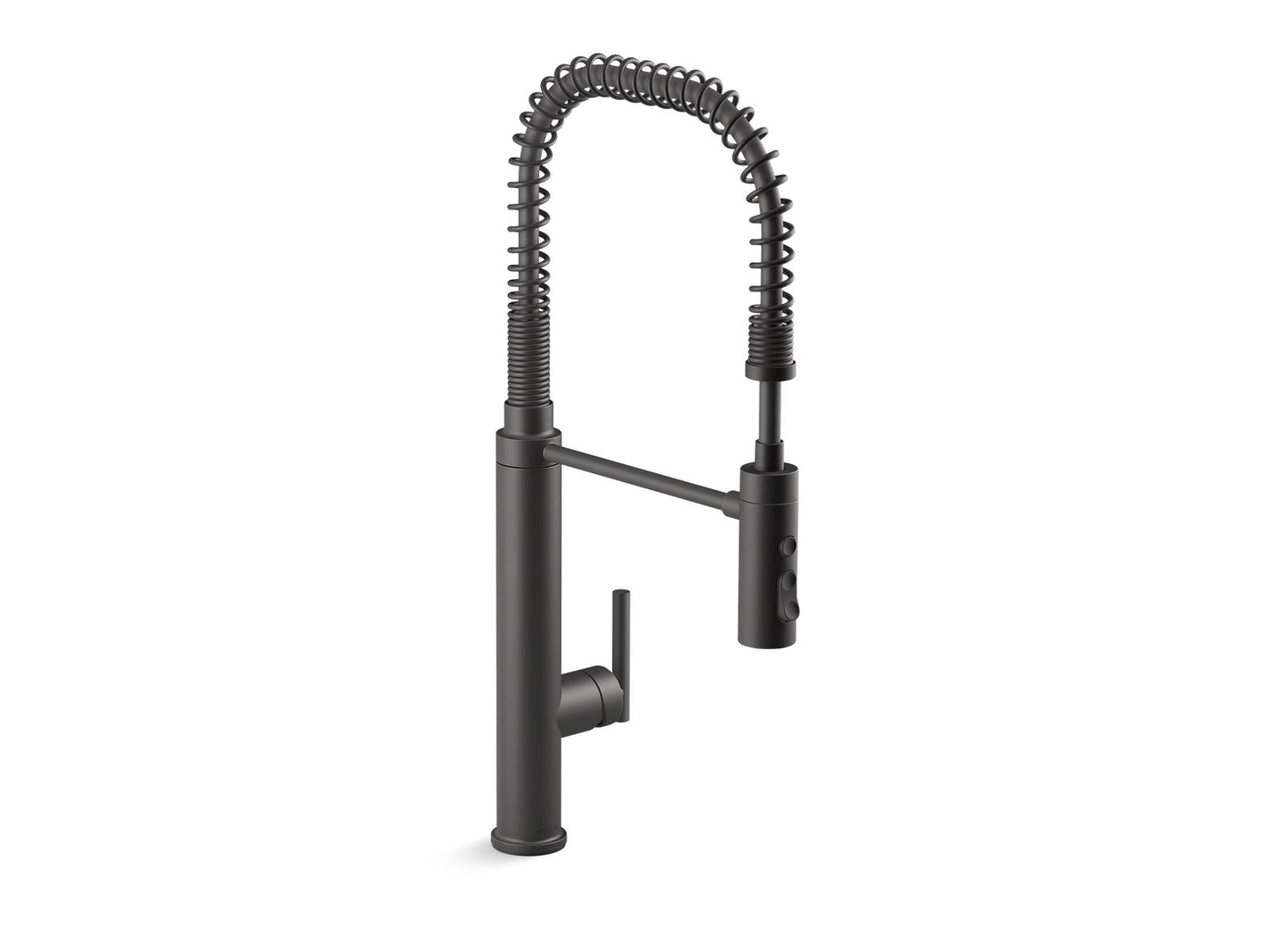 KOHLER K-24982-BL Purist Semi-Professional Kitchen Sink Faucet With Three-Function Sprayhead In Matte Black