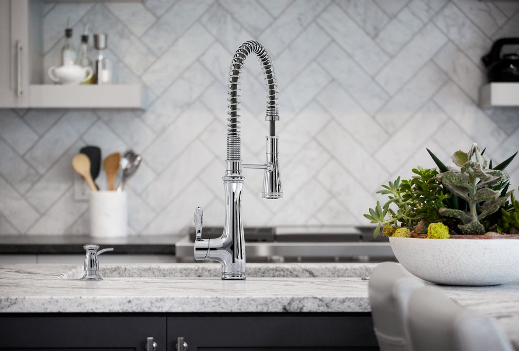 KOHLER K-29106-CP Bellera Semi-Professional Kitchen Sink Faucet With Three-Function Sprayhead - Polished Chrome