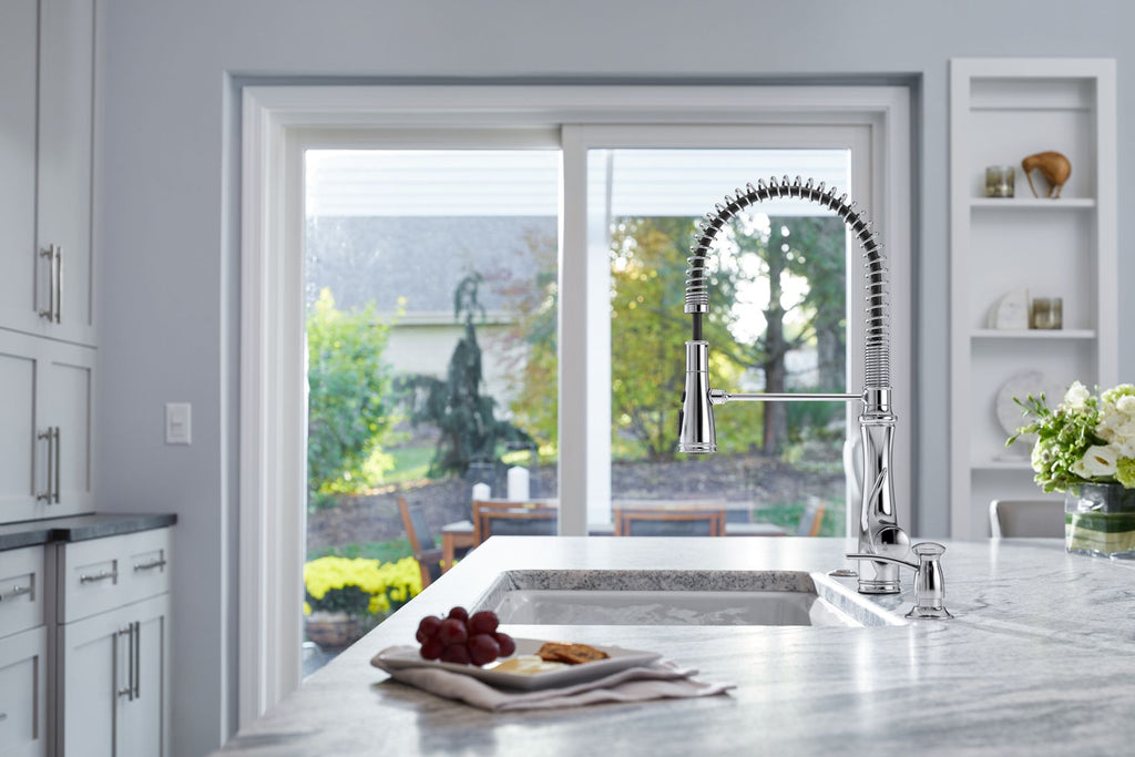KOHLER K-29106-CP Bellera Semi-Professional Kitchen Sink Faucet With Three-Function Sprayhead - Polished Chrome