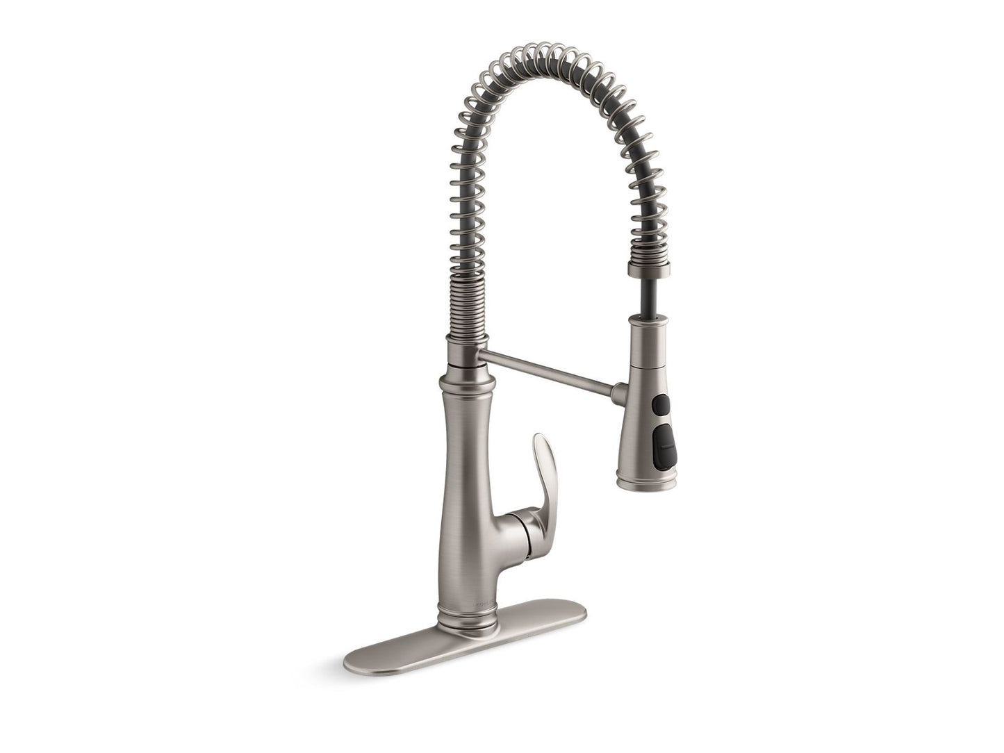 KOHLER K-29106-VS Bellera Semi-Professional Kitchen Sink Faucet With Three-Function Sprayhead In Vibrant Stainless