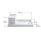 KOHLER K-1976-0 Tresham 60" X 32" Alcove Shower Base, Right Drain - White