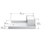 KOHLER K-1979-0 Tresham 60" X 36" Alcove Shower Base, Left Drain - White