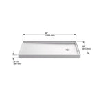 KOHLER K-8458-96 Rely 60" X 32" Alcove Shower Base, Right Drain - Biscuit